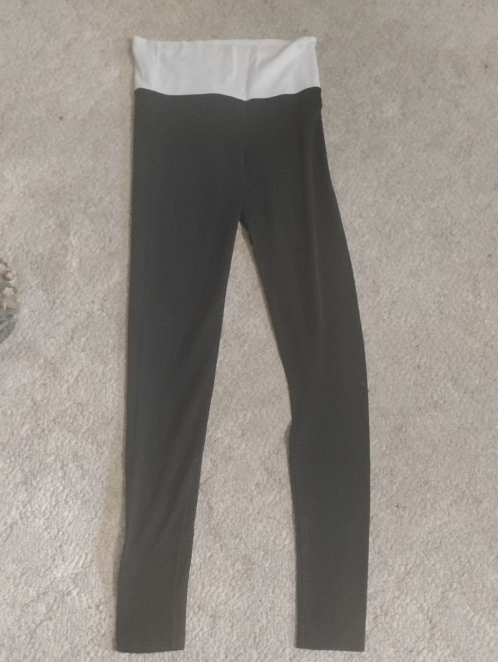 Victoria's Secret Black Yoga Pants with White Fold-Over Waistband